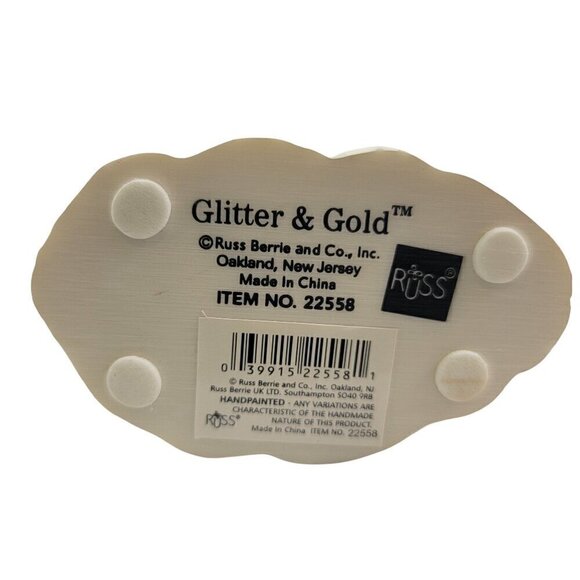 Glitter & Gold Peace To All Hand Painted 6” Angel Figure Russ Berrie NWT - Picture 9 of 16